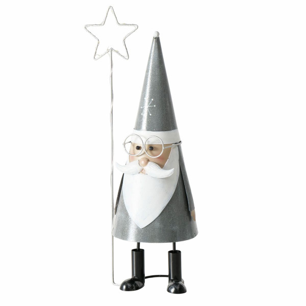 Weihnachtsmann JUSTUS LED in grau/weiß aus Eisen