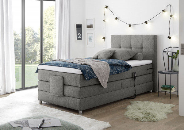 Boxspringbett HARPER BORBA in elephant aus Stoff