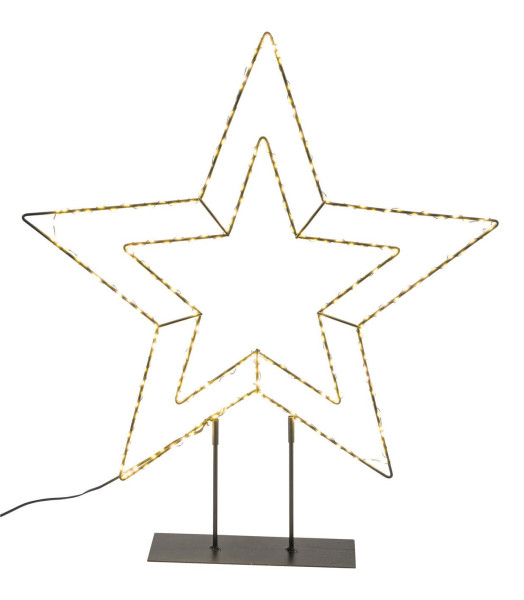 Weihnachtsstern LED auf Fuß in schwarz aus Metall