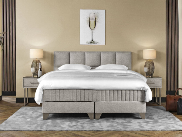 Boxspringbett Serta HOLLYWOOD in natural aus Stoff