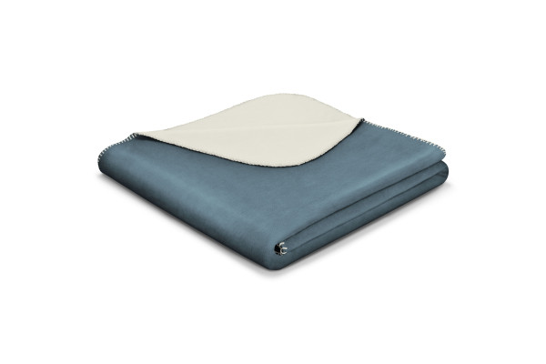 Wohndecke BASIC blue-ecru