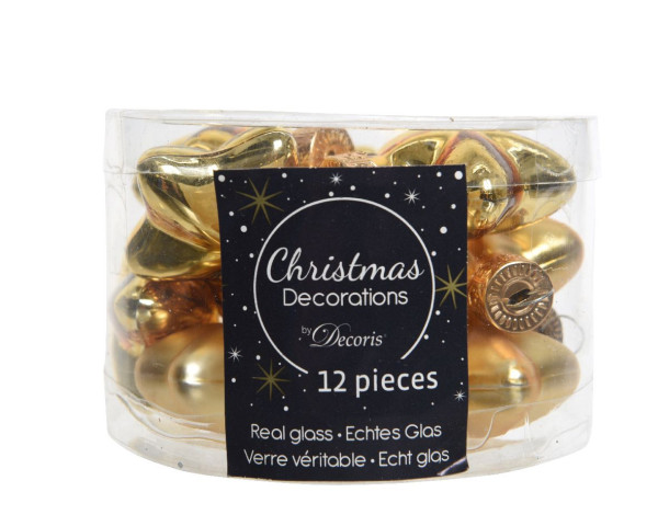 Weihnachtskugel-Box Sterne HELL GOLD in goldfarben aus Glas