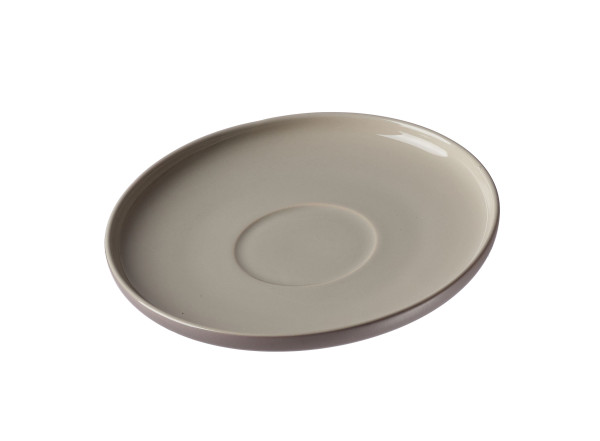 Kaffeeuntertasse JASPER in taupe aus Steinzeug