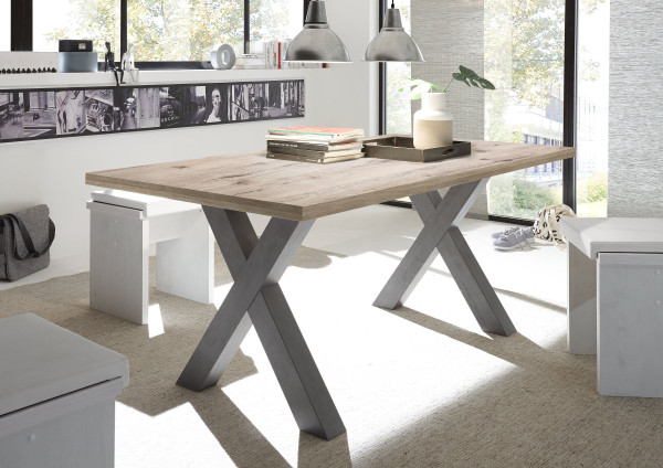 Esstisch HARPER MEDAN X in grau aus Dekor