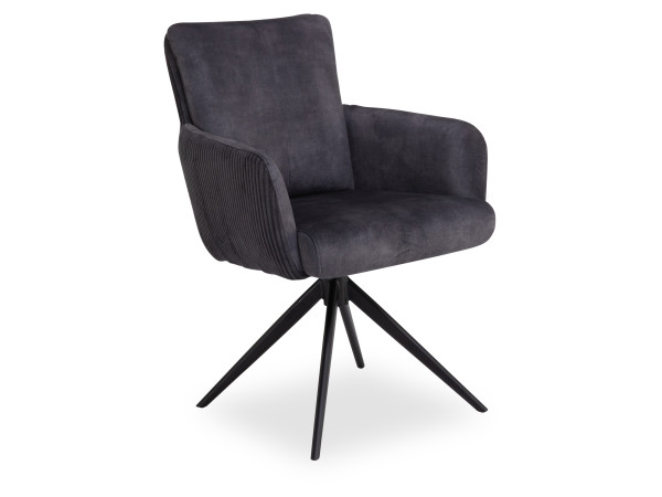 Armlehnstuhl HARPER DELEIMA in anthrazit aus Stoff