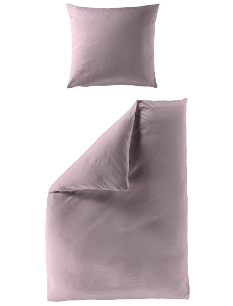 Bettwäsche Mako-Satin flieder aus Baumwolle