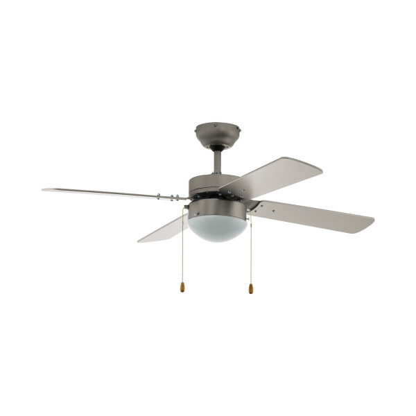 Deckenventilator & Licht in Nickel aus Metall