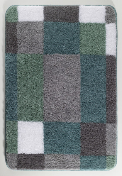 Badteppich EDGE in stahlblau aus Polyacryl