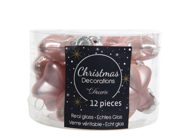 Weihnachtskugel-Box Sterne PUDERROSA in rosa aus Glas