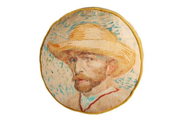 Zierkissen self PORTRAIT in beige aus Baumwolle