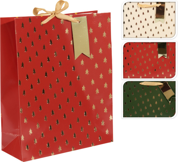 Geschenktasche TANNENBAUM in mehrfarbig aus Papier