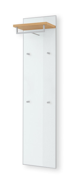 Garderobenpaneel Rolf Weber VERSMOLD in weiß/Eiche aus Lack