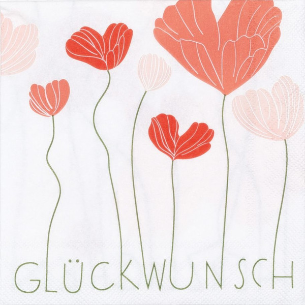 Servietten HERZBLÜTEN GLÜCK in mehrfarbig aus Papier