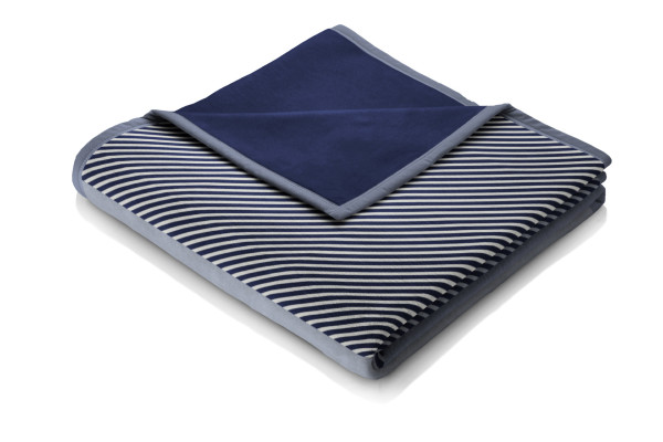 Wohndecke COTTON HOME in blau aus Mischgewebe