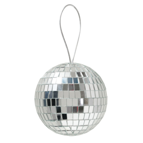 Hänger DISCOKUGEL in silberfarben aus Materialmix