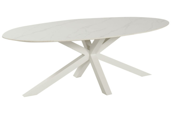 Gartentisch XANDER in weiß aus Keramik