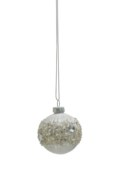 Weihnachtskugel Stern PEARLS in silberfarben aus Glas