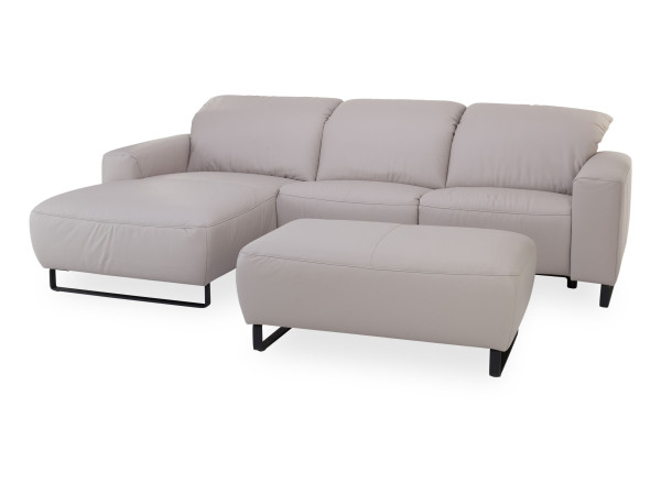 Polsterecke CALANO in cherry aus Leder