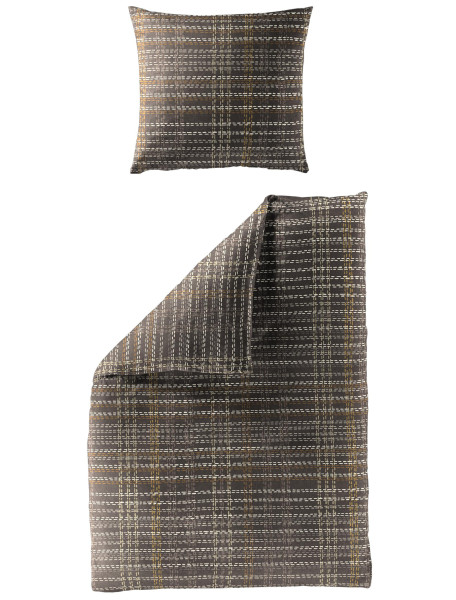 Bettwäsche Biber braun aus Baumwolle