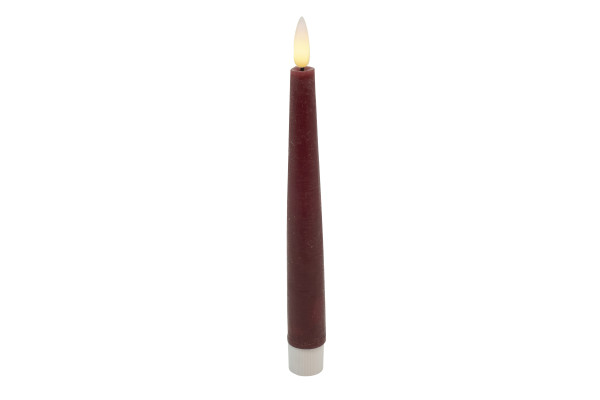 Dinnerkerze LED 2er-Set BASIC in Berry aus Wachs