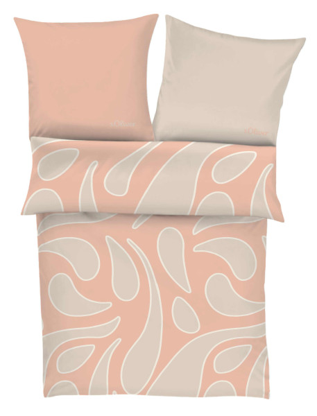 Bettwäsche s. OLIVER s.Oliver Satin in orange aus Baumwolle