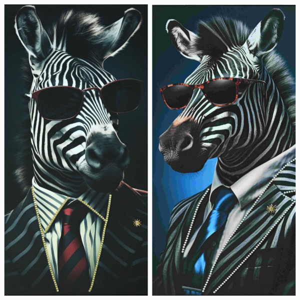 Bild ZEBRA MIT BRILLE in schwarz