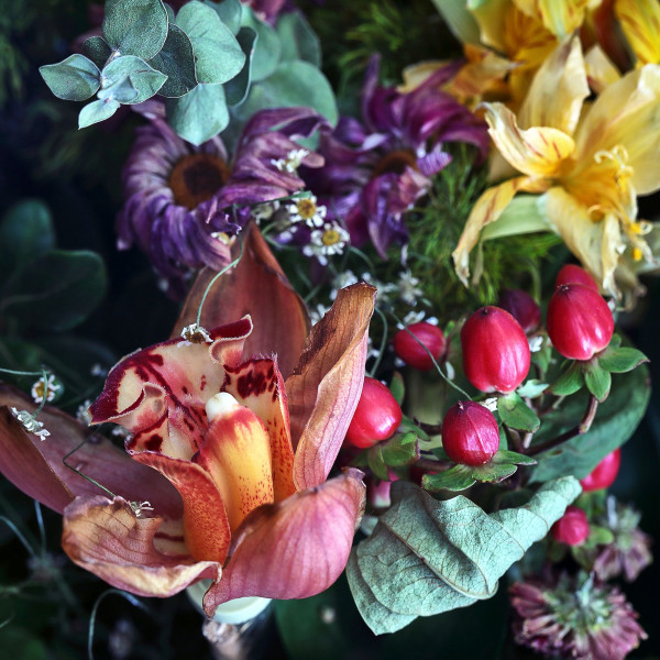 Glasbild BLUMENMIX I