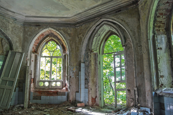 Akustikbild LOST PLACE SALON aus Materialmix