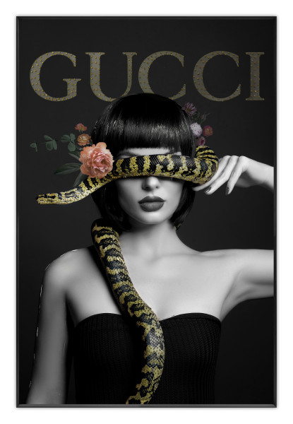 Bild LADY WITH SNAKE in schwarz aus Kunststoff