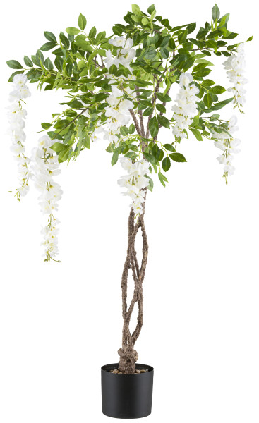 Kunstpflanze Wisteria in weiß aus Kunststoff