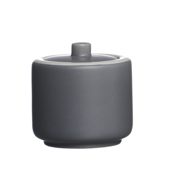 Zuckerdose JASPER in grau aus Steinzeug