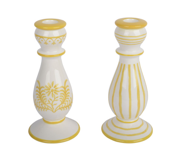 Kerzenhalter in weiß aus Dolomit