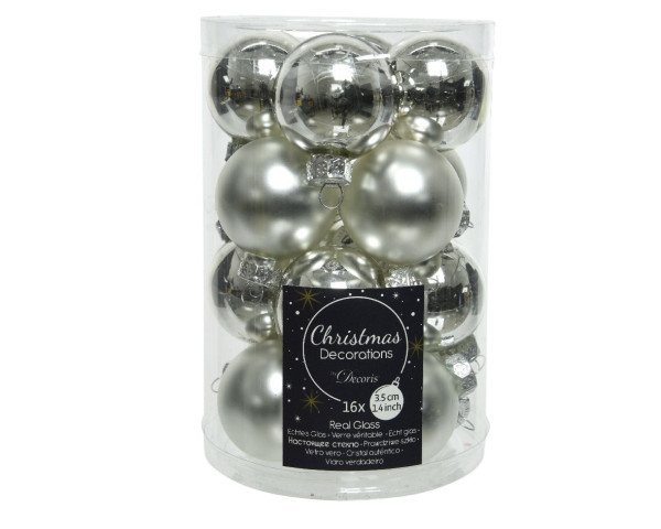 Weihnachtskugel-Box SILBER in silberfarben aus Glas