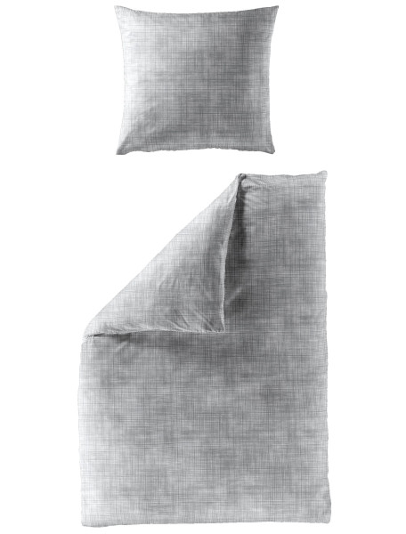 Bettwäsche Mako-Satin grau aus Baumwolle