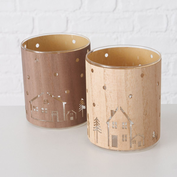 Windlicht HOMEWOOD in natur