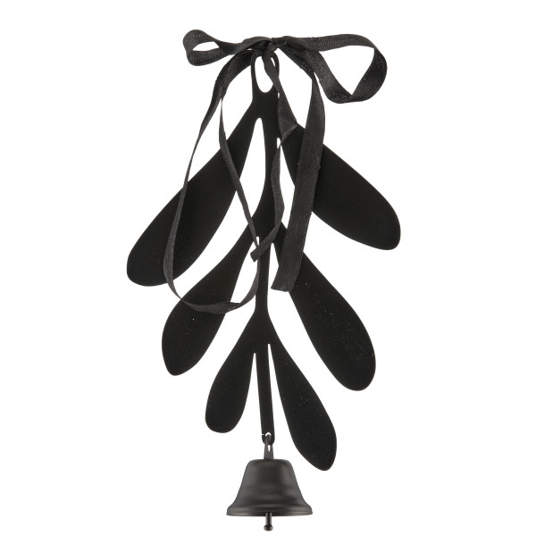 Christbaumschmuck Hänger Mistelzweig in schwarz aus Metall