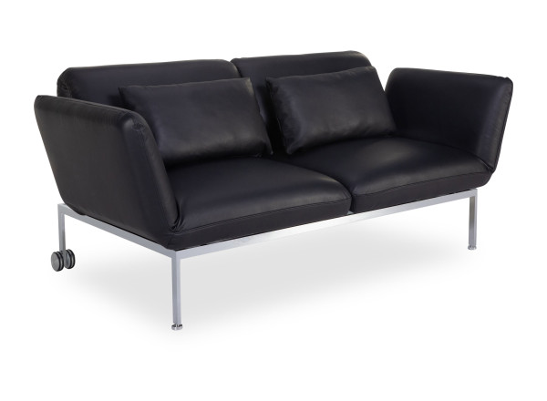 Sofa 2 Sitzer brühl RORO in schwarz aus Leder