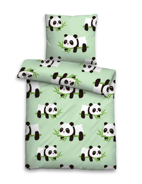 Bettwäsche Polar-Fleece in grün aus Polyester