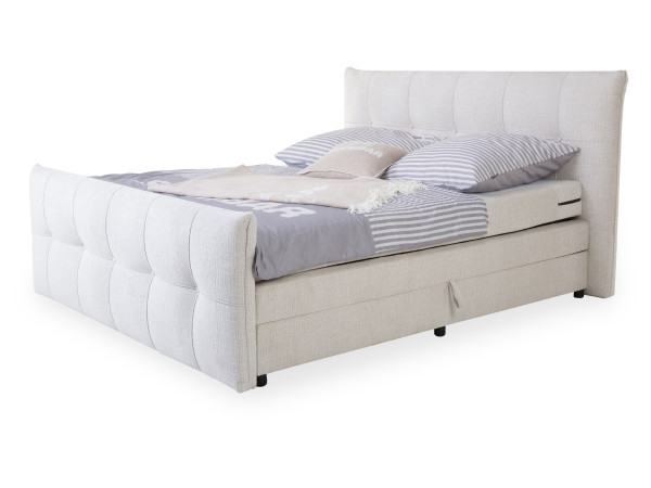 Boxspringbett SANSIBAR VILSTED in creme aus Stoff