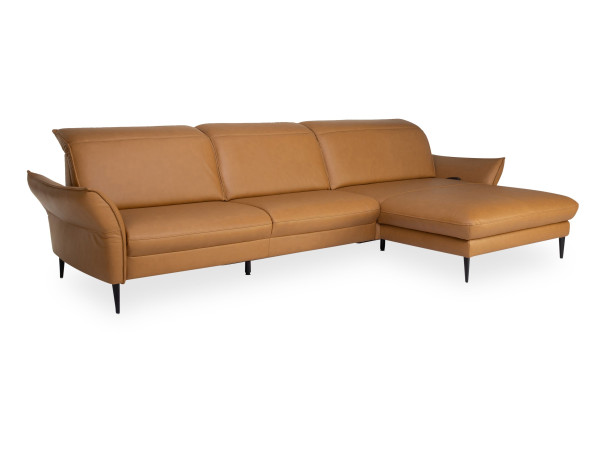 Polsterecke MONDO MIRUM in Kurkuma aus Leder