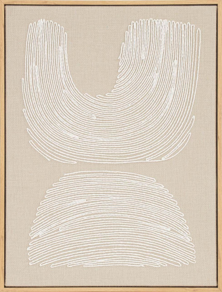 Wandbild THREAD FORMS in beige aus Holz