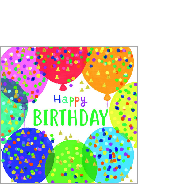 Servietten BALLOON & BIRTHDAY in bunt aus Papier