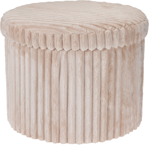 Hocker HAYDEE in beige aus Stoff