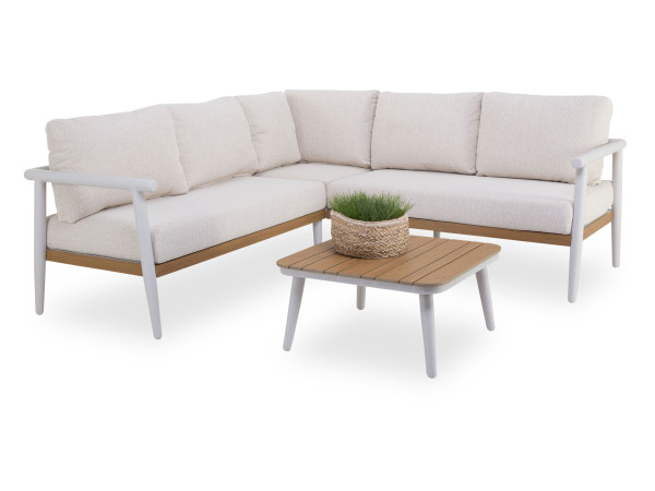 Lounge-Set VAVA 3-tlg. in beige aus Aluminium