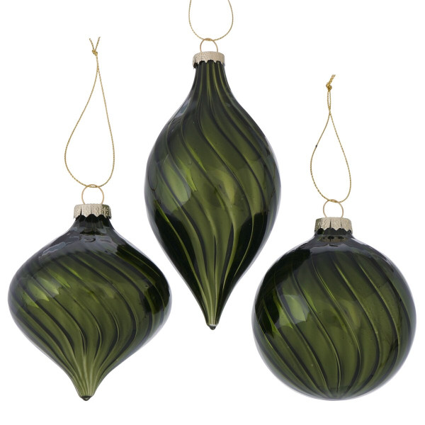 Weihnachtskugel BRILEA in grün aus Materialmix