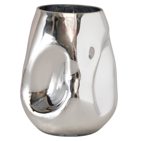 Vase LOJIN in silberfarben aus Glas