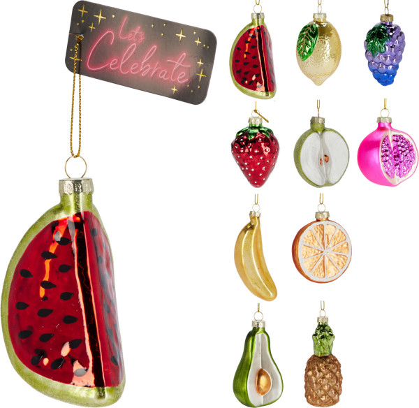 Weihnachtskugel FRUIT in mehrfarbig aus Glas