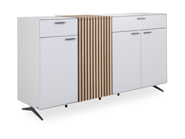 Sideboard MONDO SERIDO in lichtgrau aus Lack/Echtholz