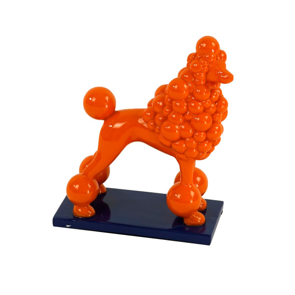 Pudel USHI in orange aus Polyresin