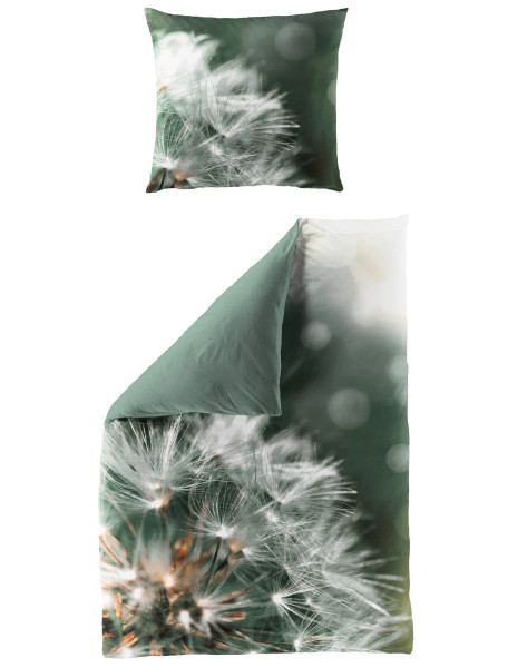 Bettwäsche Mako-Satin in oliv aus Baumwolle